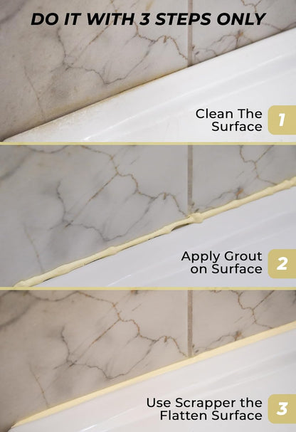 Tile Grout Repair, Grey 8.8 oz/250gr. Fast Drying Grout Repair Kit, Grout Filler Tube Repair Kit, Tile Grout Paint, Grout Sealer Restore and Renew Bathroom Floor, Tile Gaps, Joints, Lines
