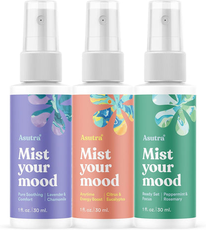ASUTRA Multi-Use Essential Oil Aromatherapy Spray (Citrus & Eucalyptus), 4 fl oz – Mist for Face, Body, Rooms & Linens – Car, Fabric, and Bathroom Freshener
