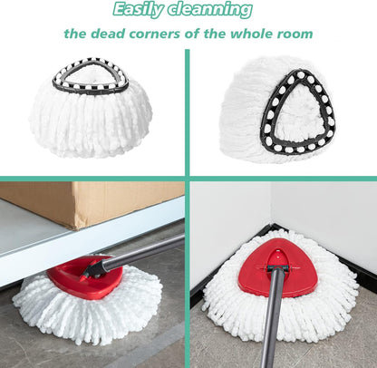10 PCS Spin Mop Replacement Head,100% Microfiber Mop Heads Replacements Compatible with Cedar Easywring 1-Tank System, 360 Degree Round Mop Refills for Easy House Cleaning Floor Mopping