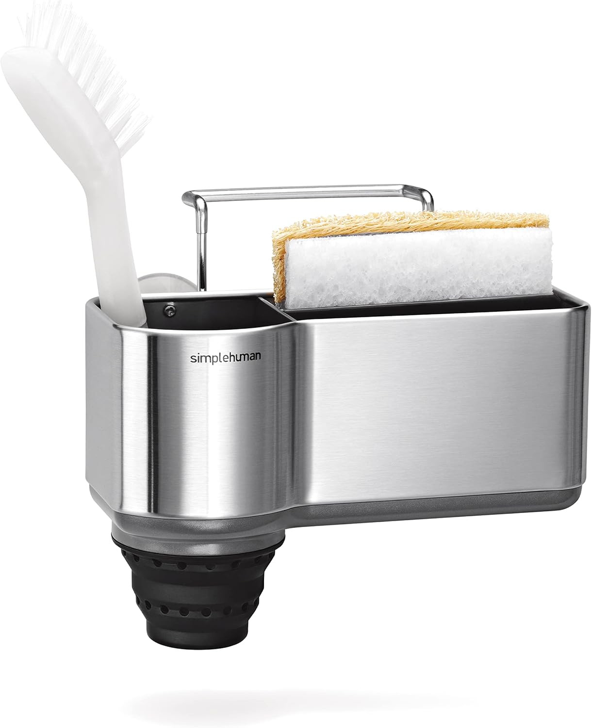 simplehuman Slim Sink Caddy Sponge Holder, Brushed Stainless Steel, Silver