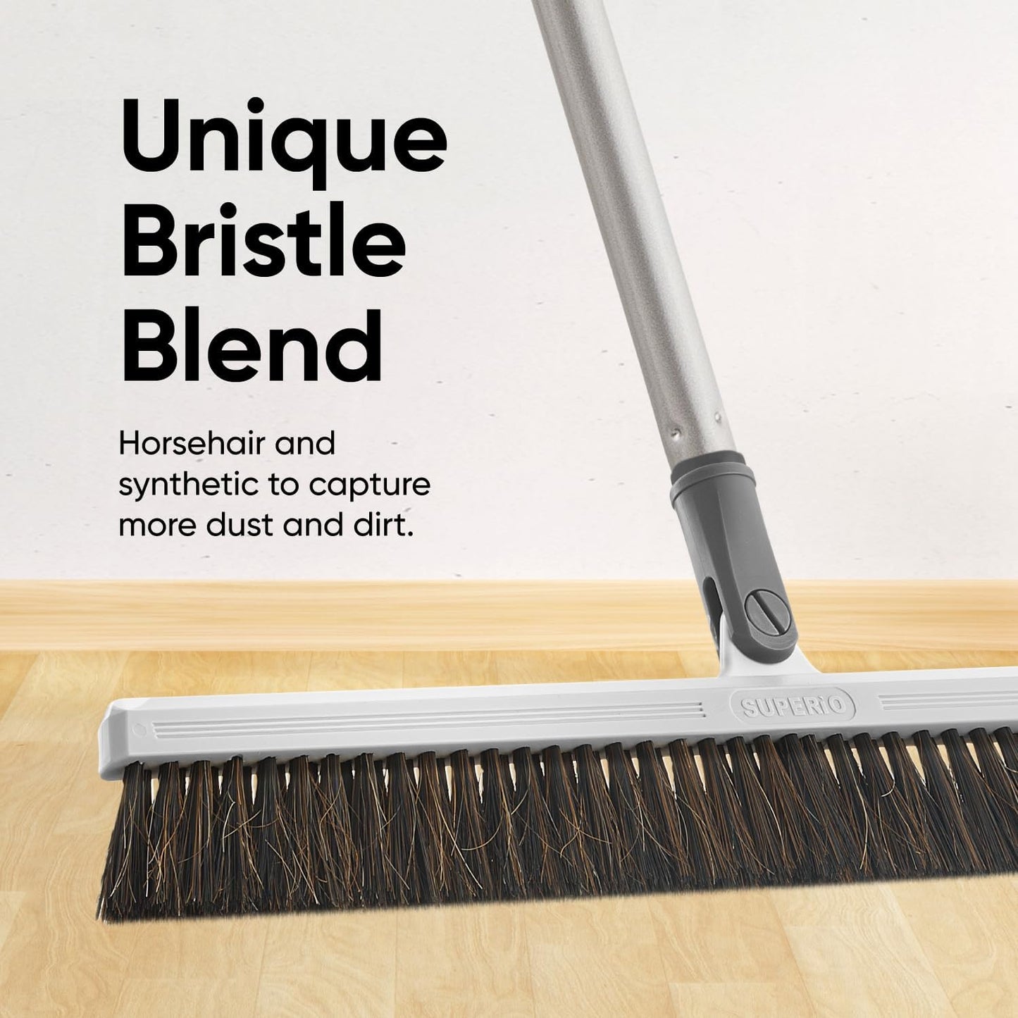 Superio 16"" Slim Silicone Salon Broom - Carpet Rake for Liquid, Human Hair, and Pet Hair, and Fur Space Saving and Easy to Wash, 12811274