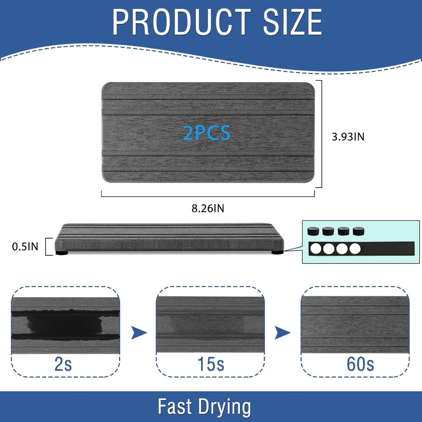 3PCS Water Absorbing Stone Tray, Fast Drying Stone Sink Tray, Stones Soap Trays, Water Absorbent Diatomite Trays, Diatomite Coasters for Kitchen Sink Bathroom Counter, Hand Soap Dish & Holders