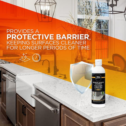 Fuller Brush Countertop Cleaner & Polish - Multi Surface Cleaner - Cleans, Polishes and Protects Granite Quartz Marble Glass Laminates Metal and Other Surfaces Refreshing Orange Scent Removes Odor