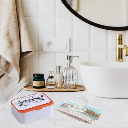 Wipe Dispenser White,Reusable Flushable Wipe Holder Set with 2Pcs Refillable Portable Wipe Bag for Baby Adult Bathroom,Wipe Container with Lids Keeps Wipes Fresh,Baby Shower New Mom Gifts