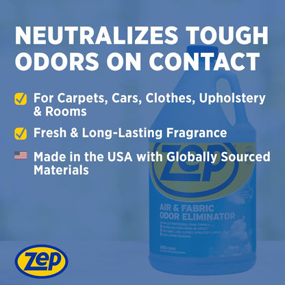 Zep Air Freshener and Fabric Odor Eliminator - Fresh-Breeze Scent - 1 Gallon (Case of 4) ZUAIR128 - Long-lasting Fragrance that Neutralizes Tough Odors on Contact