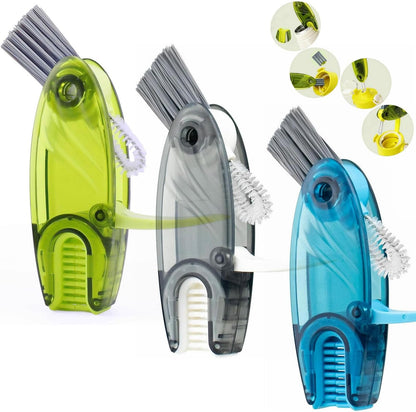 4 in 1 Cup Lid Cleaning Brush Set Multifunctional Bottle Brush Cleaner Tiny Bottle Cup Lid Brush Straw Cleaner Tools Mini Silicone Bottle Cup-Holder Cleaner with Hook Remover 1pc Bright Green