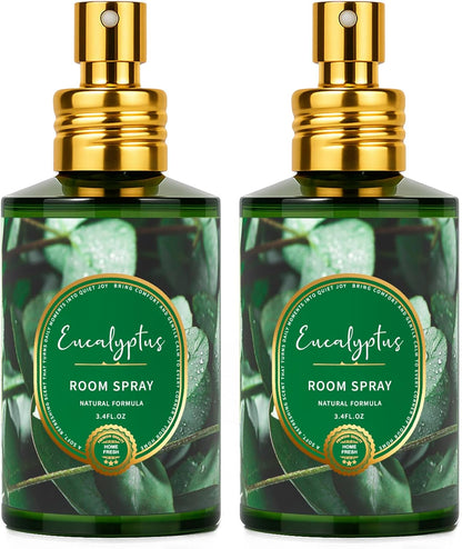 Linen Room Spray 2 Pack, 3.4oz/100ml Each – Long-Lasting Air Freshener & Odor Eliminator for Home, Bathroom, Bedroom & Office, Concentrated Room Spray