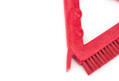 SPARTA Plastic Commercial Grout Brush, Triangle-Shaped Scrub Brush with Scraper and Two Threaded Holes for Attaching Handle (Sold Separately), 9 x 7 x 7 Inches, Gray