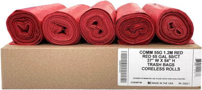 Ultrasac Heavy Duty 55 Gallon Clear Trash Bags - (Value 50 Pack) - 1.2 MIL equivalent Industrial Strength Plastic 37" x 54" for 50-55 Gal Cans -Fits Toter, Rubbermaid Brute, Carlislie Bronco etc.