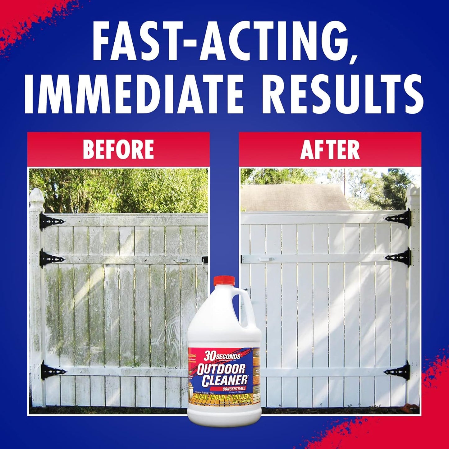 30 SECONDS Outdoor Cleaner Dirt,Mold & Mildew Cleaner & Stain Remover Concentrate | 1 Gallon