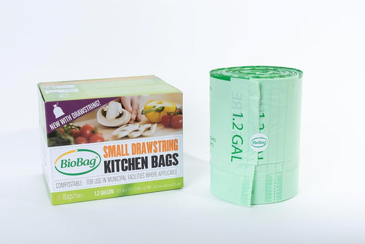 3 Gallon Compostable Food Scrap Bags by BioBag, 100 Count, BPI Certified, Meets ASTM D6400 Standards, Made in USA, Kitchen Trash Bin Liners
