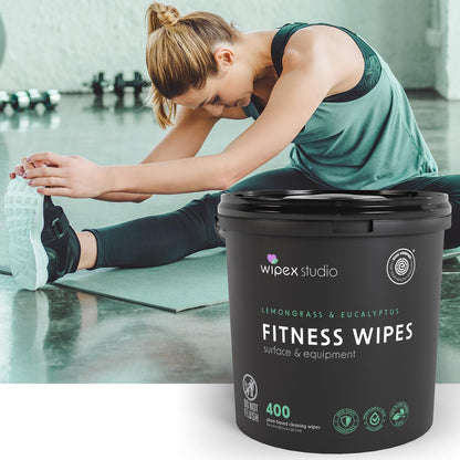 Wipex Gym Wipes Bucket Refill – EWG Verified, 400 Ct Plant-based Fitness Equipment Wipes, Lavender and Vinegar to Clean Surfaces, Safe Yoga Mat Cleaner, Gym Cleaner and Peloton