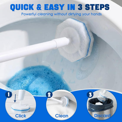 60 Count Toilet Wand Refills,Disposable Toilet Brush Refills Compatible with Clorox Toilet Wand,Upgrade Fiber Cleaner Heads,Secure Lock No Slip,Odor Neutralizing(Not Included Brush Rod)