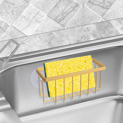 SHFKS Sponge Holder for Kitchen Sink Suction,Kitchen Sink Sponge Holder,Sink Caddy, Soap Holder,Bathroom,Scrubbers (Black)