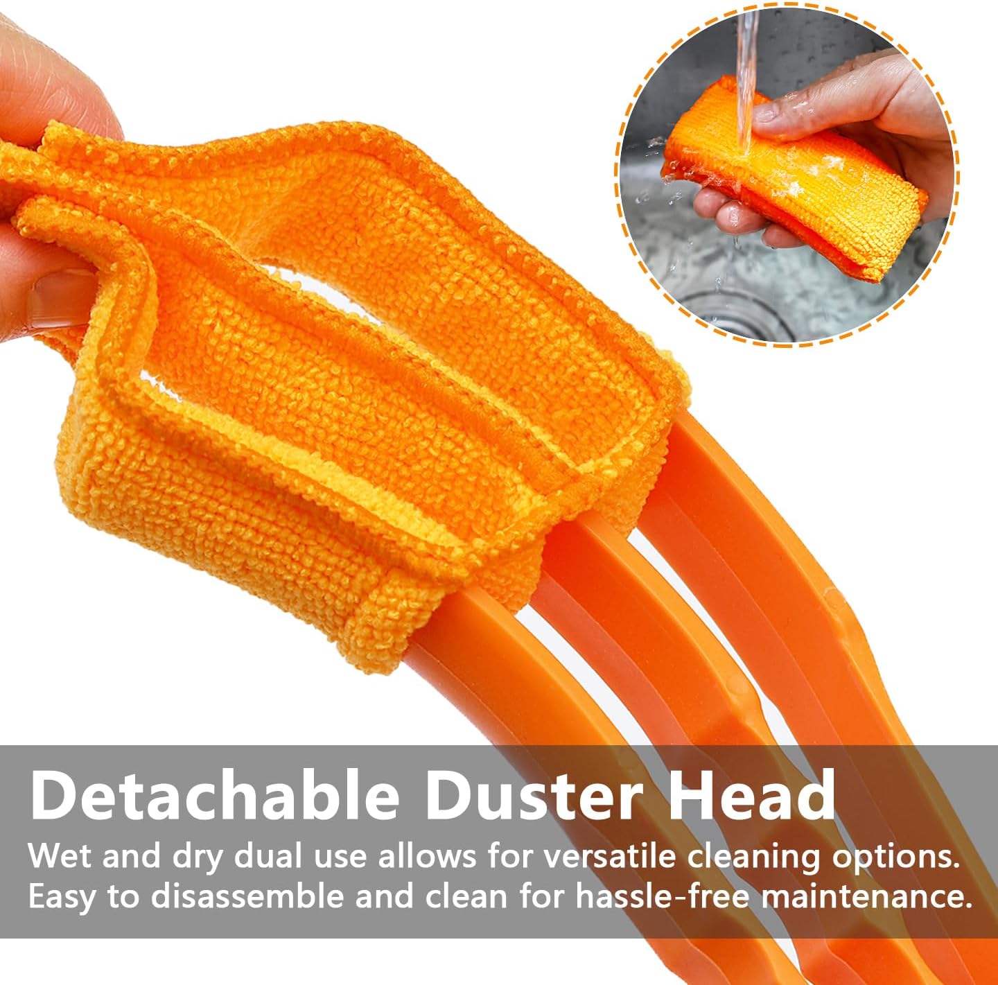 3 Pack Microfiber Feather Duster with 6 Microfiber Sleeves, Window Blind Cleaner, Blind Duster, Blinds Cleaning Tools