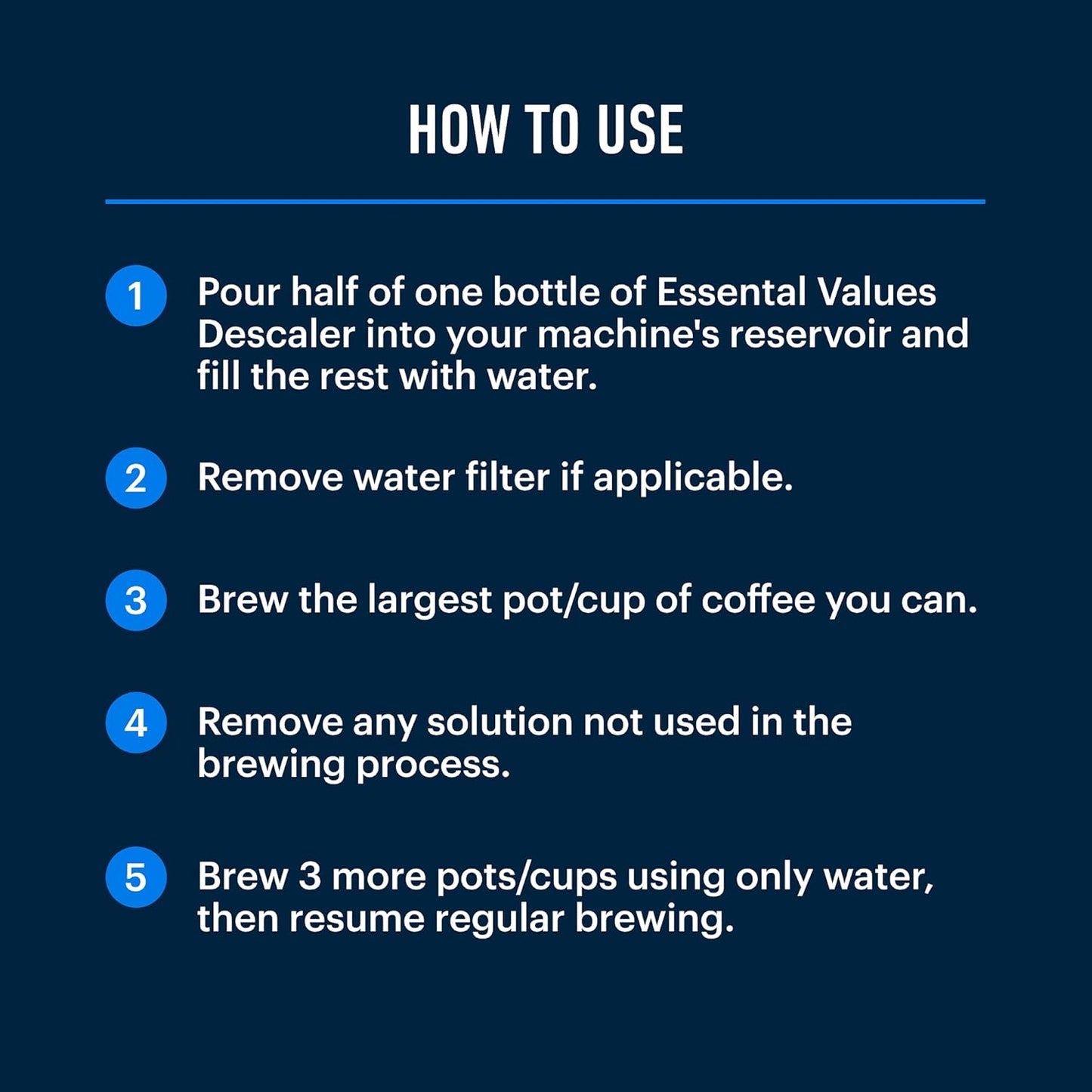 Essential Values Descaling Solution (8 fl oz / 236 ml) – Coffee Maker Cleaner for Nespresso, Keurig, Breville & More – Works on All Machines & Espresso Makers – Made in USA