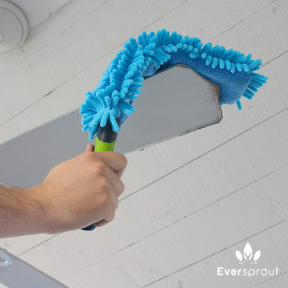 EVERSPROUT 3 Foot Flexible Microfiber Ceiling & Fan Duster | Bendable to Clean Any Fan Blade | Removable & Washable Brush Head | 3-Stage Lightweight Aluminum Extension Pole
