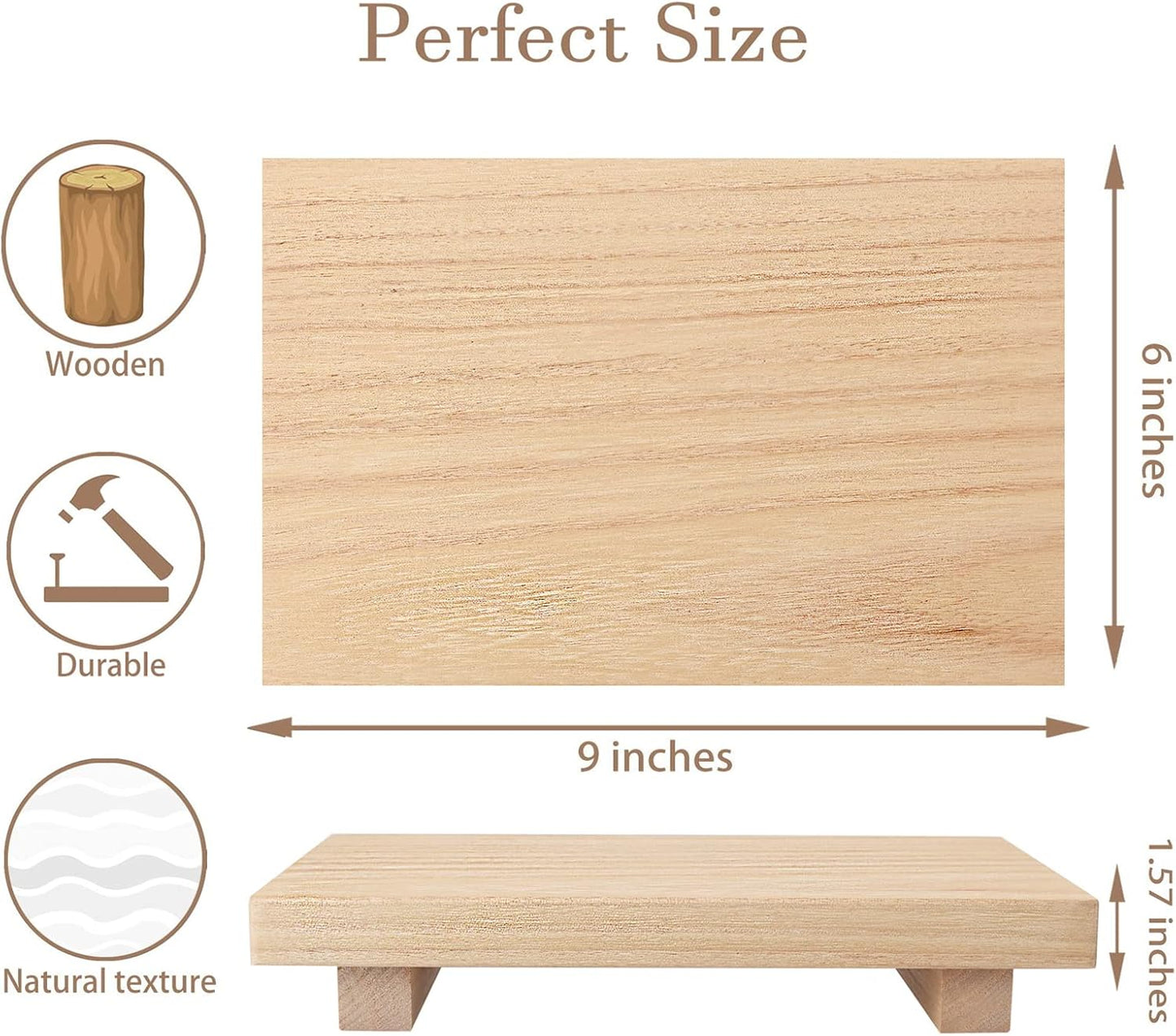 zoocatia Small Wood Tray Pedestal Stand Farmhouse Bathroom Decor Decorative Wooden Riser Kitchen Soap Dish Holder for Vanity, Counter, Sink, 9" x 5.9" - Black