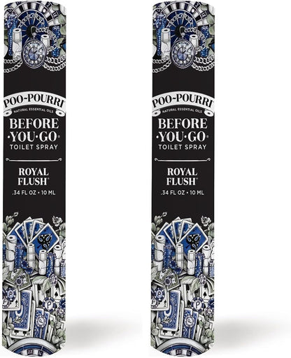 Poo-Pourri Before-You-Go Pocket Toilet Spray, Travel Essentials, Royal Flush, 1 Fl Oz, Up to 50 Uses, On-The-Go Bathroom Odor Deodorizer with Essential Oils, TSA Approved Size, Eucalyptus & Spearmint