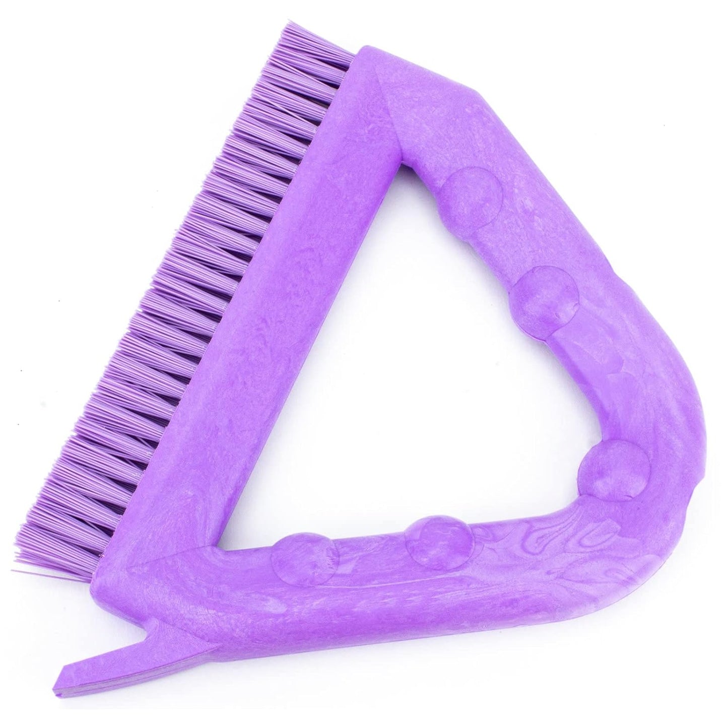 SPARTA Plastic Commercial Grout Brush, Triangle-Shaped Scrub Brush with Scraper and Two Threaded Holes for Attaching Handle (Sold Separately), 9 x 7 x 7 Inches, Gray