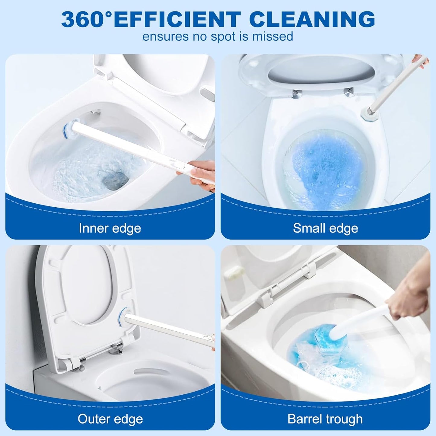 64Pcs Toilet Wand Refills for Clorox, Disposable Toilet Bowl Cleaners Scrubber, 5X Cleaning Power Upgrade Formula Disposable Toilet Bowl Wand Refills Compatible with Clorox and the Most Toilet Brushes
