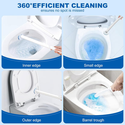 64Pcs Toilet Wand Refills for Clorox, Disposable Toilet Bowl Cleaners Scrubber, 5X Cleaning Power Upgrade Formula Disposable Toilet Bowl Wand Refills Compatible with Clorox and the Most Toilet Brushes