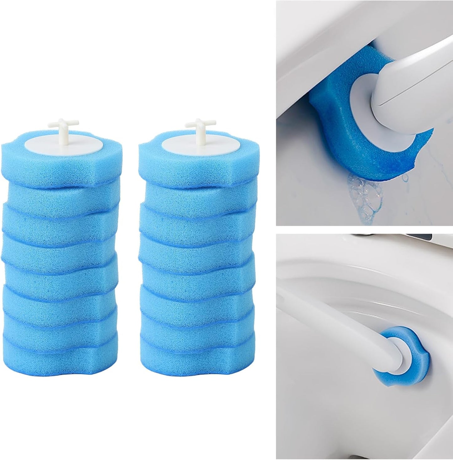Disposable Toilet Brush Refills, Toilet Brush Wand Refill Heads Remove Stubborn Stains for Home
