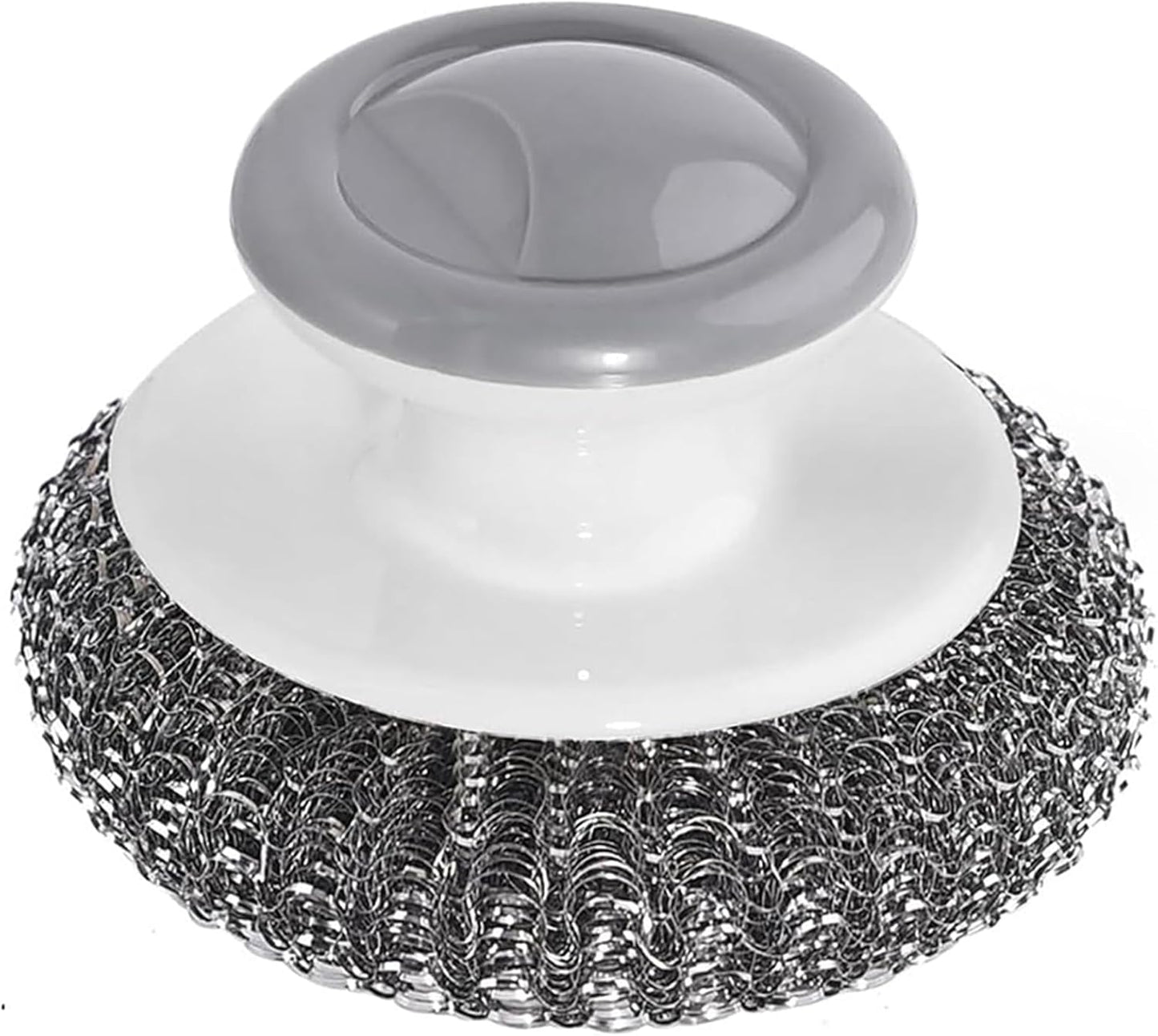 Onewly 4Pcs Steel Wool Scrubber Set, Stainless Steel Scrubber with Stainless Steel Handle, for Cleaning Dishes, Cast Iron, Stock Pots, Pans, Griddles, Grills