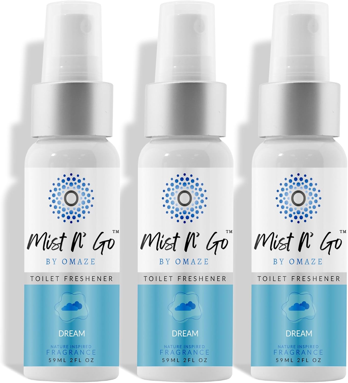 Mist N’ Go by Omaze Travel Bathroom Spray for Toilet Spray Odor Eliminator - Travel Toilet Spray for Bathroom Air Freshener Spray for Bathroom Deodorizer - Clean Mix, Travel Size (1oz x2)
