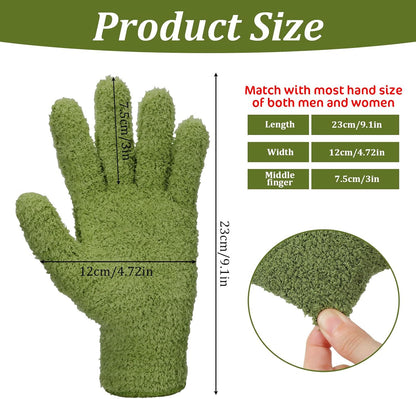 Abeillo Microfiber Gloves for Plants Dusting Cleaning, Reusable Washable Cleaning Gloves Mittens House Cars Blinds Dusting