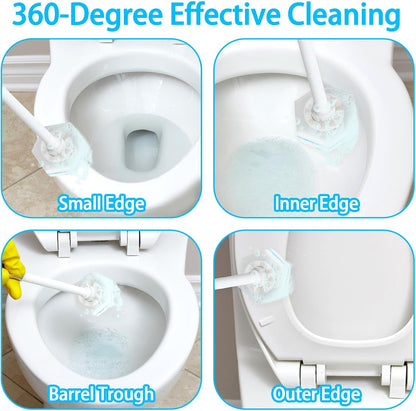50 Pcs Toilet Wand Refills, Toilet Bowl Cleaners Replacement Heads, Disposable Sponge Scrubber for Household Cleaning Bathroom Cleaners Compatible Heads, Washroom Mats Brush Cleaning System