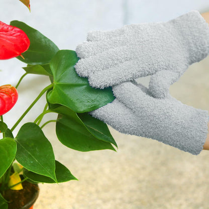 Evridwear Microfiber Plant Dusting Gloves Reusable Leaf Cleaning Glove for Houseplants,Blinds,Furniture and Small Objects