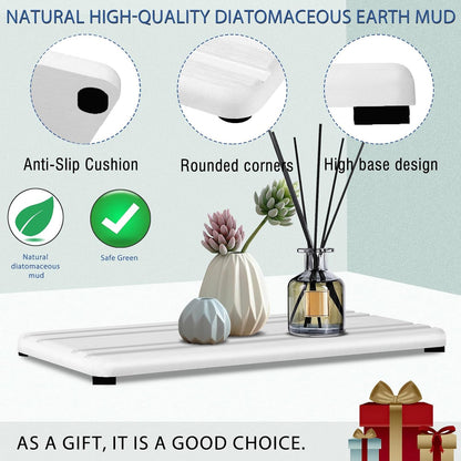 3PCS Water Absorbing Stone Tray, Fast Drying Stone Sink Tray, Stones Soap Trays, Water Absorbent Diatomite Trays, Diatomite Coasters for Kitchen Sink Bathroom Counter, Hand Soap Dish & Holders