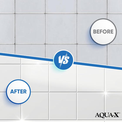 AQUA-X Grout Cleaner 16oz - Heavy Duty Tile & Grout Stain Remover for Floors, Showers & Bathrooms - Deep Cleaning Formula for Bright, White, & Sealed Grout - Non-Toxic, Easy Scrub