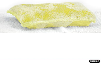 Superio Miracle Microfiber Sponges for Kitchen 3-Pack Red Yellow Blue, Kosher Non-Scratch Sponge Scrubber Heavy Duty Multi-Purpose Cleaning of Dishes, Pots, Pans and Counter tops, Machine Washable