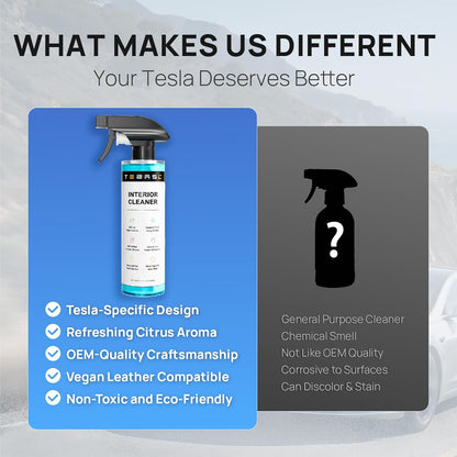 Tesla Interior Cleaner & Seat Stain Remover - Safe for White Vegan Leather - Car Detailing Kit for Model 3 Y S X Cybertruck - Cleans Dashboard, Console, Door & Upholstery Accessories