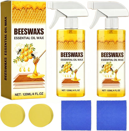 Beeswax Spray Furniture Polish, Wood Cleaner Repairing, Natural Beeswax Care for Living Rooms,Kitchens,Wood Furniture Floors, Restores Shine & Removes Scratches (3PC)