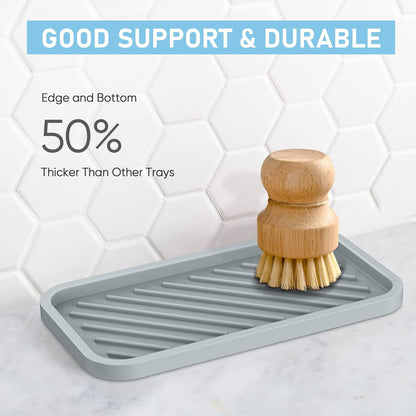 EG-SIPRO Silicone Sponge Holder, Kitchen Sink Organizer Tray, Sponge Caddy for Bathroom Counter, Dish Soap Holder, Scouring Pad