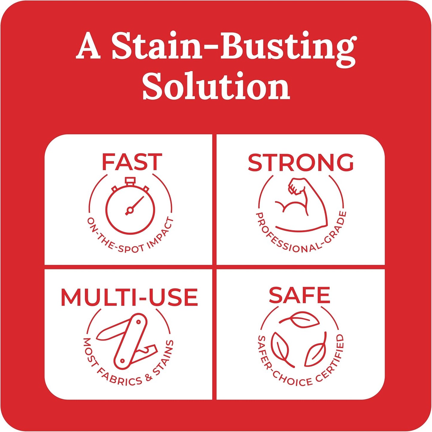 Emergency Stain Rescue Stain Remover Spray - For Wine & Coffee - Blood Stain Remover Clothes & Laundry - Carpet Cleaner Spray with No Added Phosphates - 2 x 4 Fl Oz
