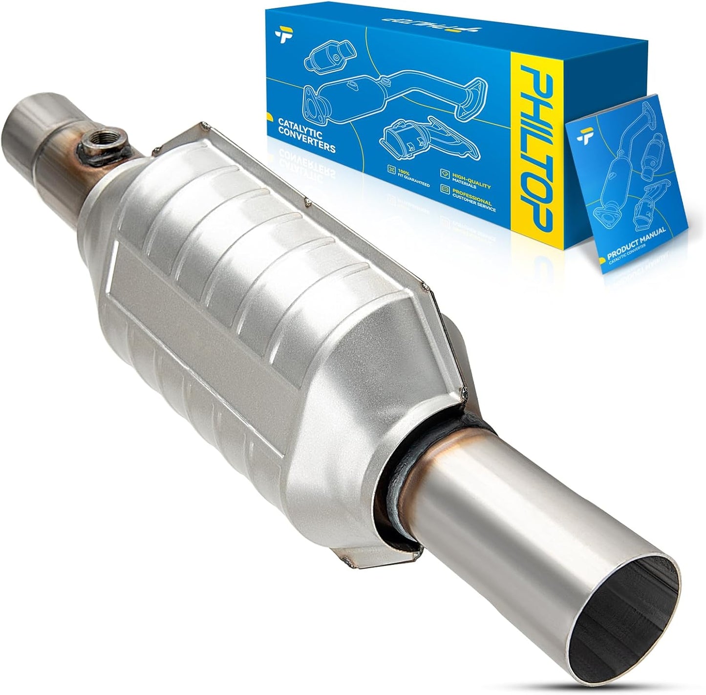PHILTOP Left and Right Catalytic Converter Replacement For 2005-2010 300 2.7/3.5L V6 RWD, 2006-2010 Charger 2.7/3.5L V6 RWD, 2005-2008 Magnum 2.7/3.5L V6 RWD Replace 55434, 55433 (EPA Compliant) - Colors B