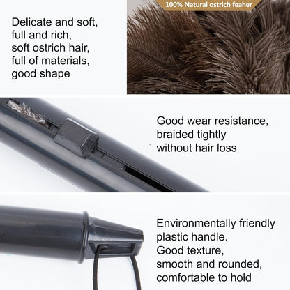 Aldwin Ostrich Feather Duster Retractable 2 Pack,16 inch Genuine Fluffy Natural Handheld Feather Dusters for Cleaning Supplies, Washable,Car, Office, Desk