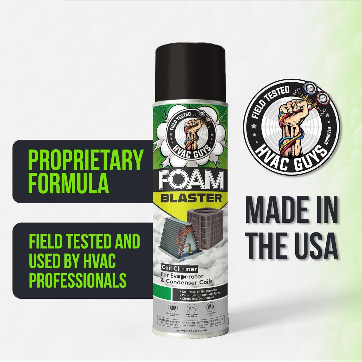Leak Saver Foam Blaster AC Coil Cleaner for AC Unit 3-Pack | No Rinse Formula for Evaporators & Condensers | Neutral Citrus Scent