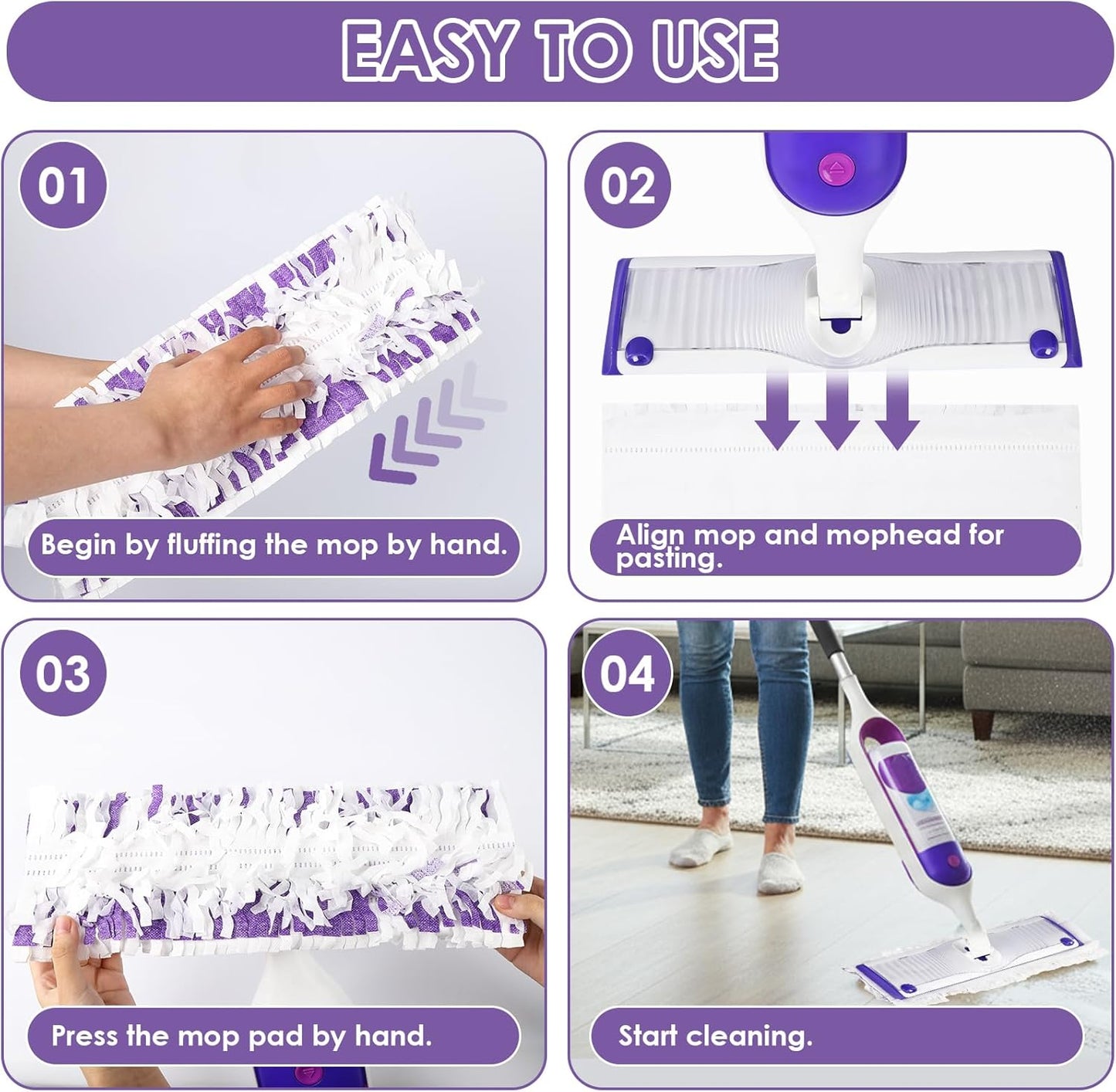 Cleaning Cloths 30-Pack Disposable Power Mop Pads Refills Compatible with Swiffer Power Mop Refills, Thickened Replacement for Swiffer Wet Pads Refill,Non-Washable&Non-Chemical&Unscented