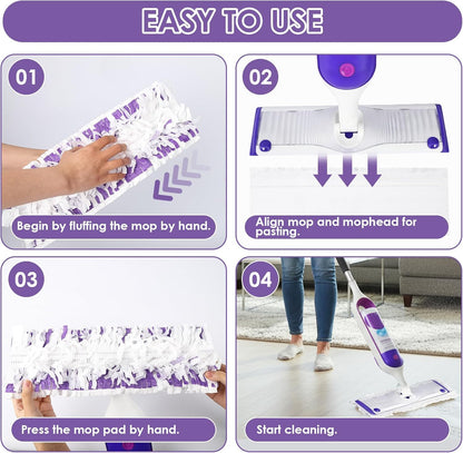 Cleaning Cloths 30-Pack Disposable Power Mop Pads Refills Compatible with Swiffer Power Mop Refills, Thickened Replacement for Swiffer Wet Pads Refill,Non-Washable&Non-Chemical&Unscented