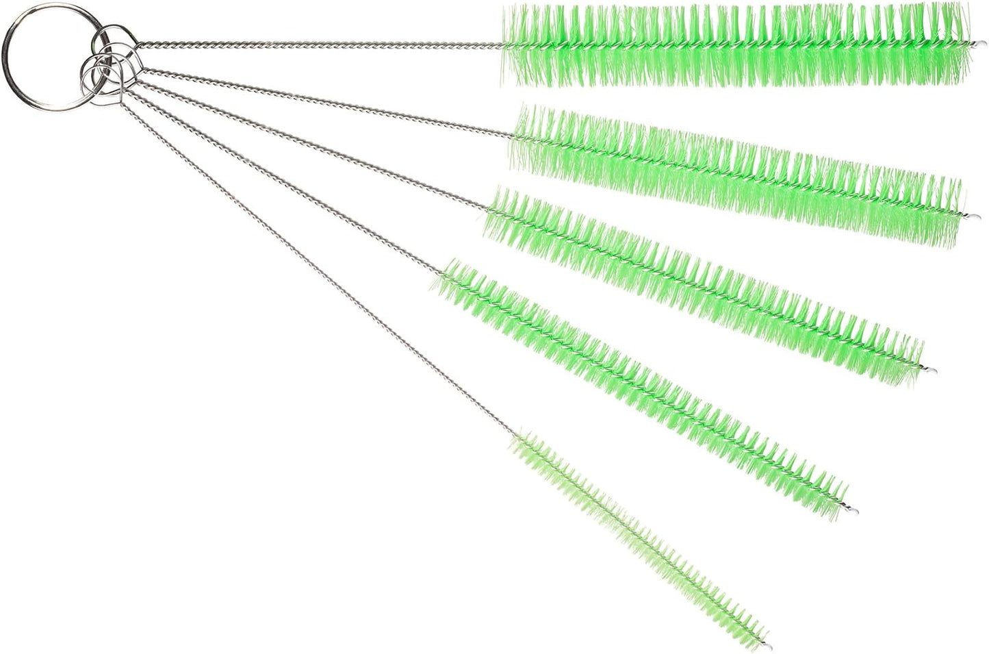 10" Tube Cleaning Brush Set, 5 Pack Large, Extra Long Nylon Straw Brushes with Flexible Handles for Bottles, Cleaning Straws, Pipe Cleaners, Keyboard, Glass, Guns, Detailing and Deep Cleaning, Black