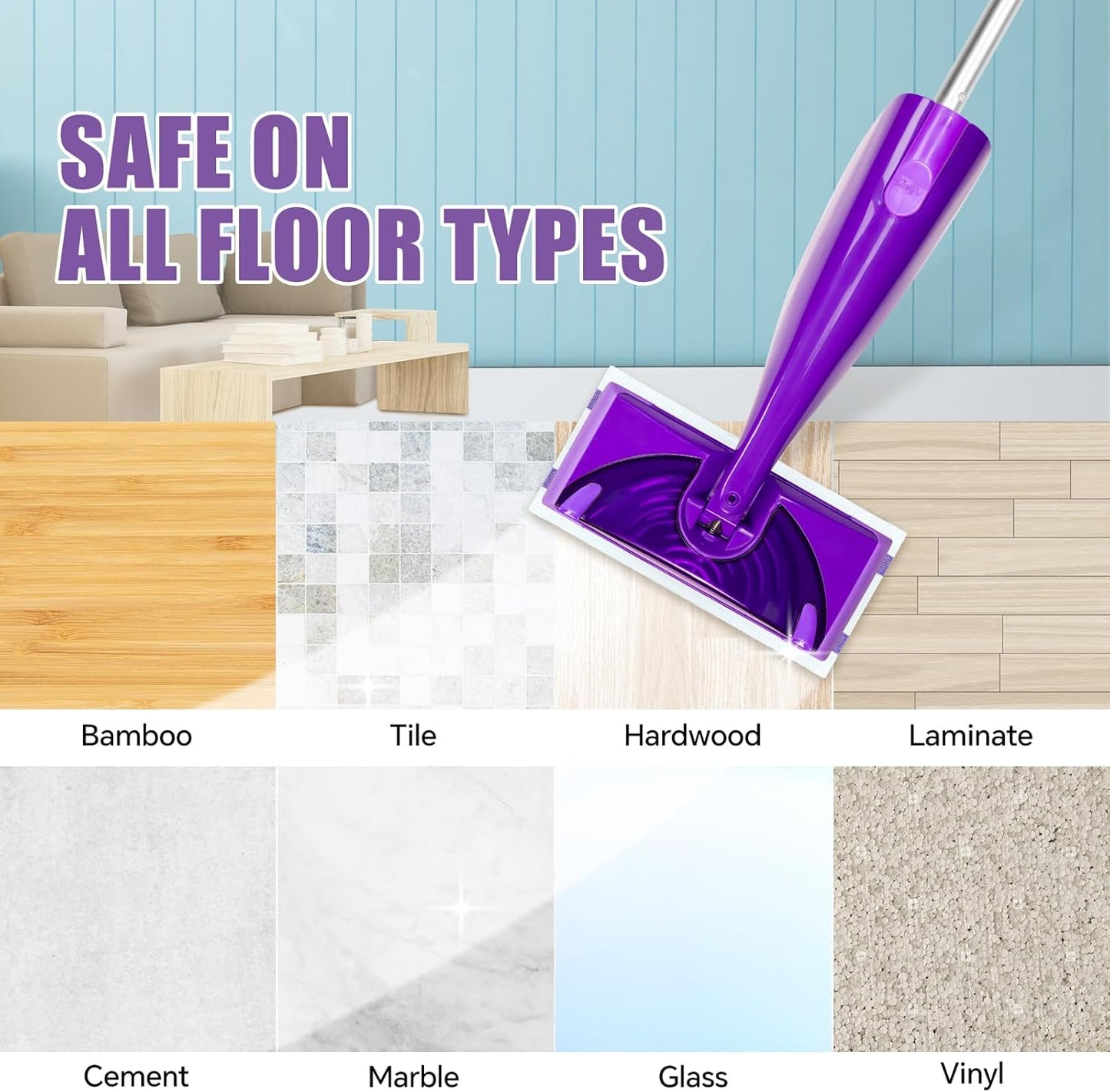50 Count for Swiffer Wet Jet Pads, Disposable Wet Jet Pads, for Swiffer Wet Pads Refill for Spray Mop, All-Floor Cleaning Pads Safe for Hardwood & Multi-Surface