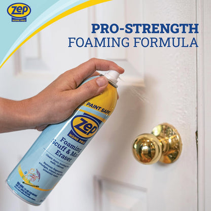 Zep Home Pro Foaming Scuff & Mark Eraser, Paint Safe Surface Cleaner, 18 oz, for Doors, Walls, Molding, Cabinets, Removes Fingerprints, Smudges, Stains