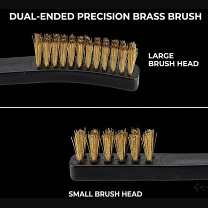 10 Pack 7Inch Double-Ended Gun Cleaning Brushes, Brass Wire Brush Set for Carbon & Copper Residues, All Purpose Metal Cleaning Kit with Nylon Handle