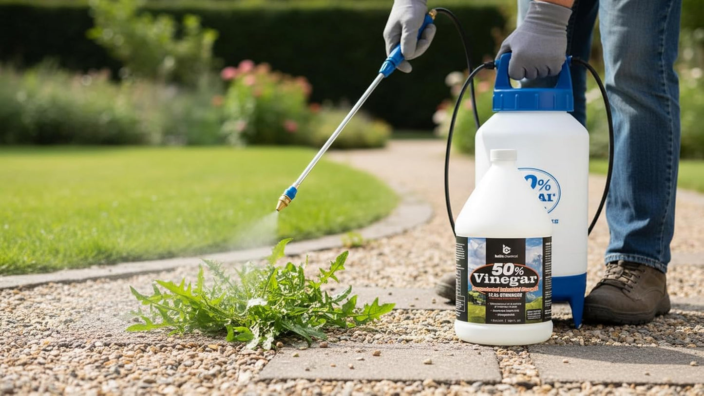 Belle Chemical 50% Pure Concentrated Vinegar – 12.5x Stronger – Indoor and Outdoor Cleaner (1 Gallon)