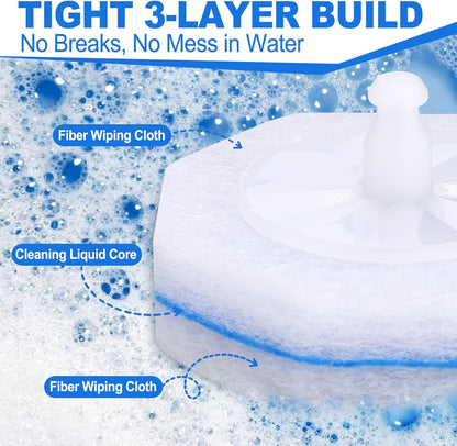 Toilet Cleaner Refill Pads, Disposable Toilet Bowl Cleaner Refill for Toilet Cleaner Wand, Single-Use Hygienic Scrubber Heads, 20 Count